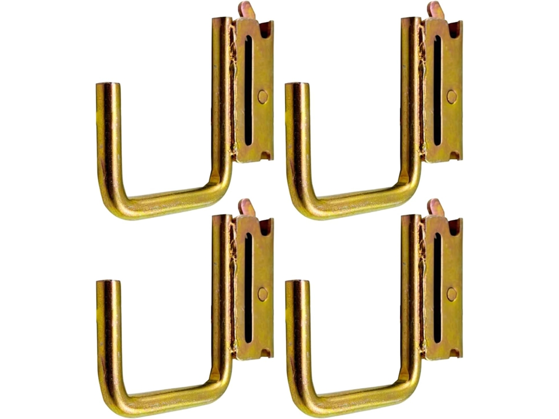 Ganchos Trilho E 4 Suportes De Ferro Galvanizado, Design Ajustável