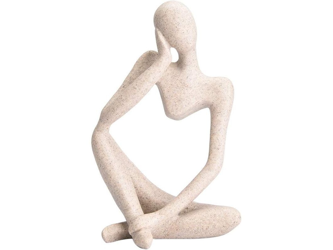 Figura De Resina Estátua Do Pensador Escultura Decorativa Abstrata Decoração Europeia Escritório Lar 24cm