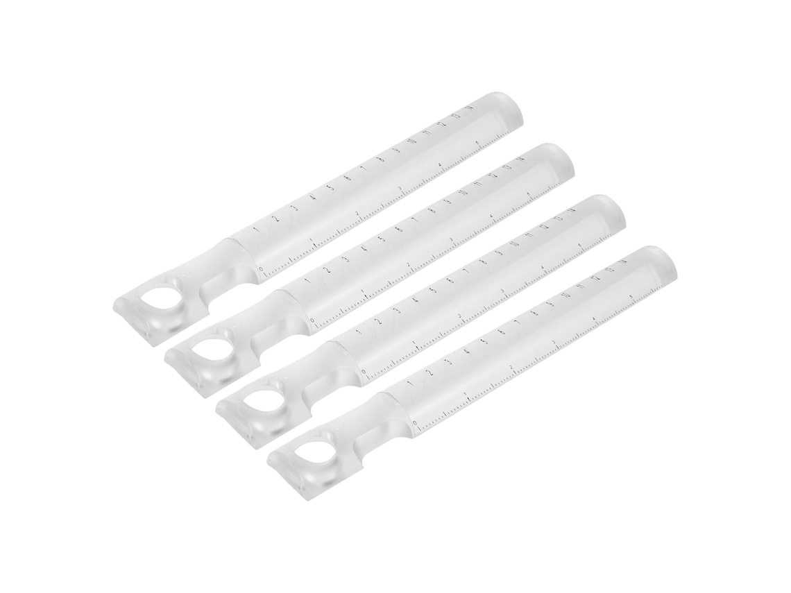 Conjunto De 4 Réguas Multifuncionais De Plástico Transparente Com Lupa