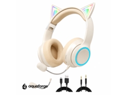Fones De Ouvido Bluetooth 5.3 Infantis Com Microfone Cancelamento De Ruído Enc Led Hi-fi Design Com Orelhas De Gato