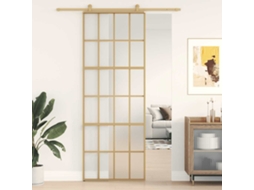 Vidaxl Porta Deslizante 76x205 Cm Vidro Esg Fosco/alumínio Dourado