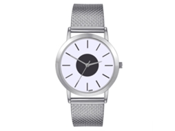 Reloj De Cuarzo Para Hombre Con Correa De Silicona Dial De Escala Zhoulianfa (plata)