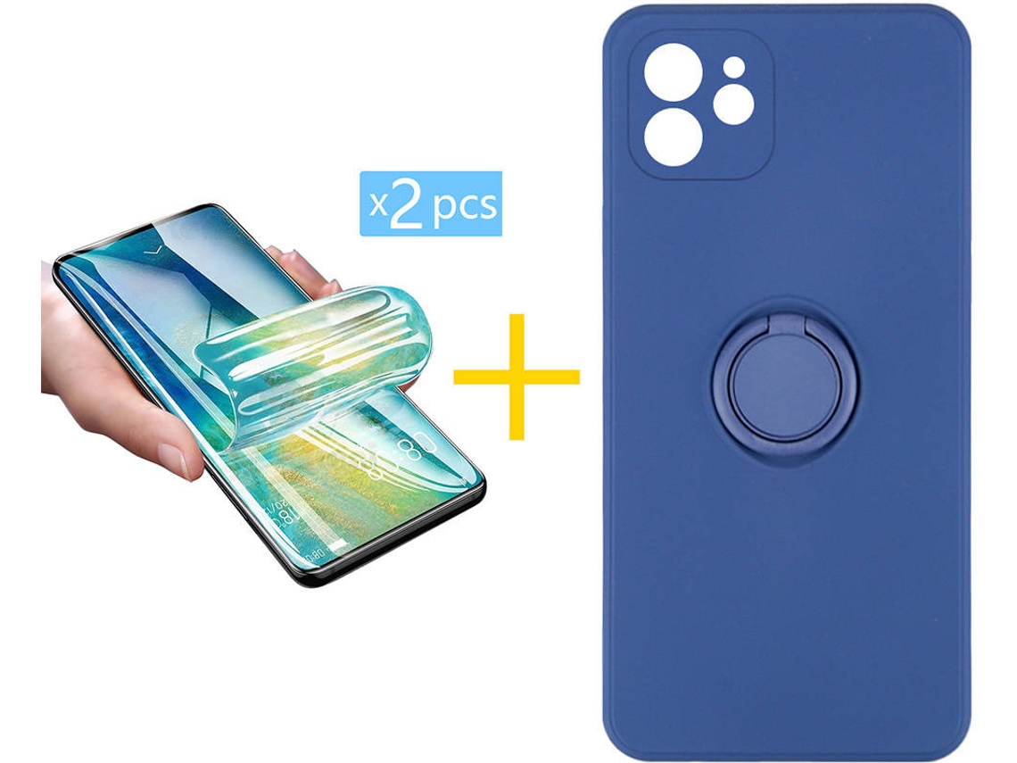 Capa + 2 Películas para iPhone 11 ACCETEL Azul Escuro