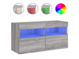 Móvel de Parede para TV com Luzes Led 80x30x40 cm Cinzento Sonoma MAISON EXCLUSIVE