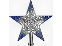 Enfeite Pendurado Em Forma De Estrela Brilhante Oca Azul Prateada De 20 Cm Para Árvore De Natal. Olysi Shop