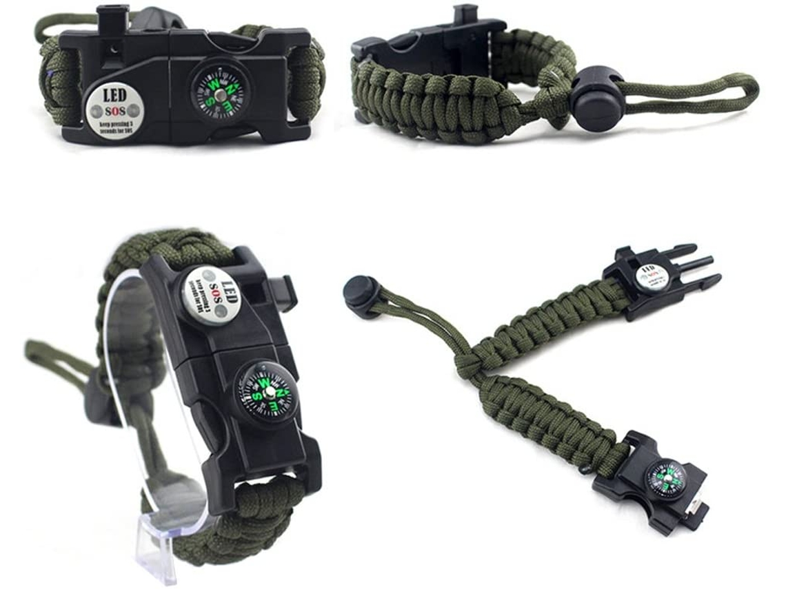 Pulseira de Sobrevivência em Paracord Verde BRILVIBERA