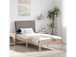 Vidaxl Estrutura Da Cama Com Cabeceira Marrom E Taupe 100 X 200 Cm