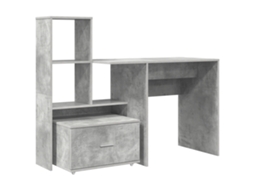 Conjunto 1 Escrivaninha De Madeira Engenharia Vidaxl Cinzento Derivados De Madeira (131,5 X 50 X 106,5 Cm)