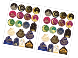 Conjunto De 38 Etiquetas Autoadesivas Para Ramadã E Eid Mubarak