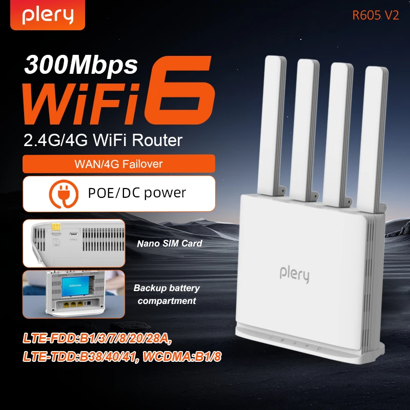 (952axv2) Roteador Wifi 6300mbps, Hotspot De Failover De 150mbps, Plugue Padrão Europeu