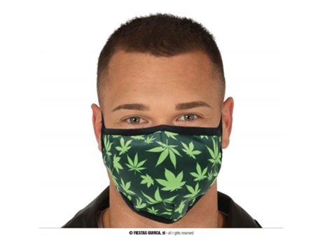 Mascarilla 3 Capas De Tela Con Dibujo De Marihuana Adulto 12503 Guircap20