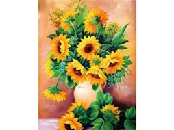 Kit De Pintura Diamante 5d Natalino Para Artesanato Diy Girassol Com Tela 30x40cm Para Adultos E Crianças Decoração De Casa