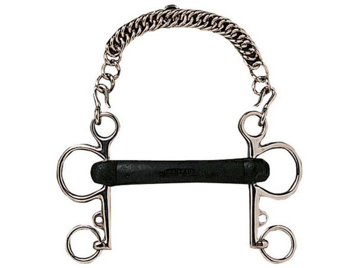 Bocal Mullen Bocal de Borracha Dura Pelham Prateado 12.5 Cmhispano Hipica