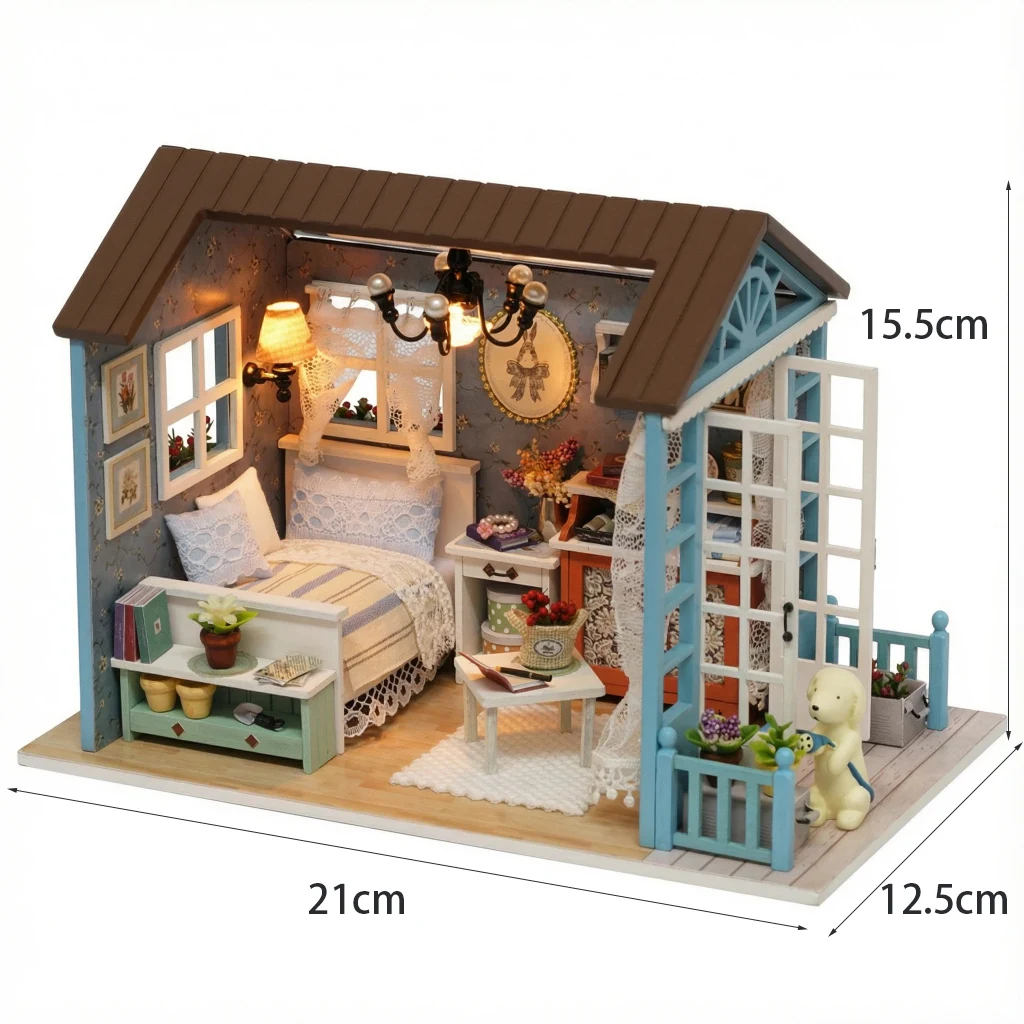 Kit de Montagem de Cabana de Madeira 3d "forest Blue Time" MDUG