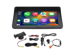 Estéreo Automotivo Portátil 7 Polegadas Com Carplay Android Auto Controle De Voz Tela Touchscreen E Câmera Ré