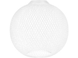 Luminária de Teto Suspensa Esférica de Metal com Malha Vazada, 180 Mm, Branca, para Casa. SFUSHOS