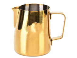 Xícara Para Espumar Leite E Café Em Aço Inoxidável, 380ml, Cor Dourada Clara, Ideal Para Restaurantes E Bares Domésticos