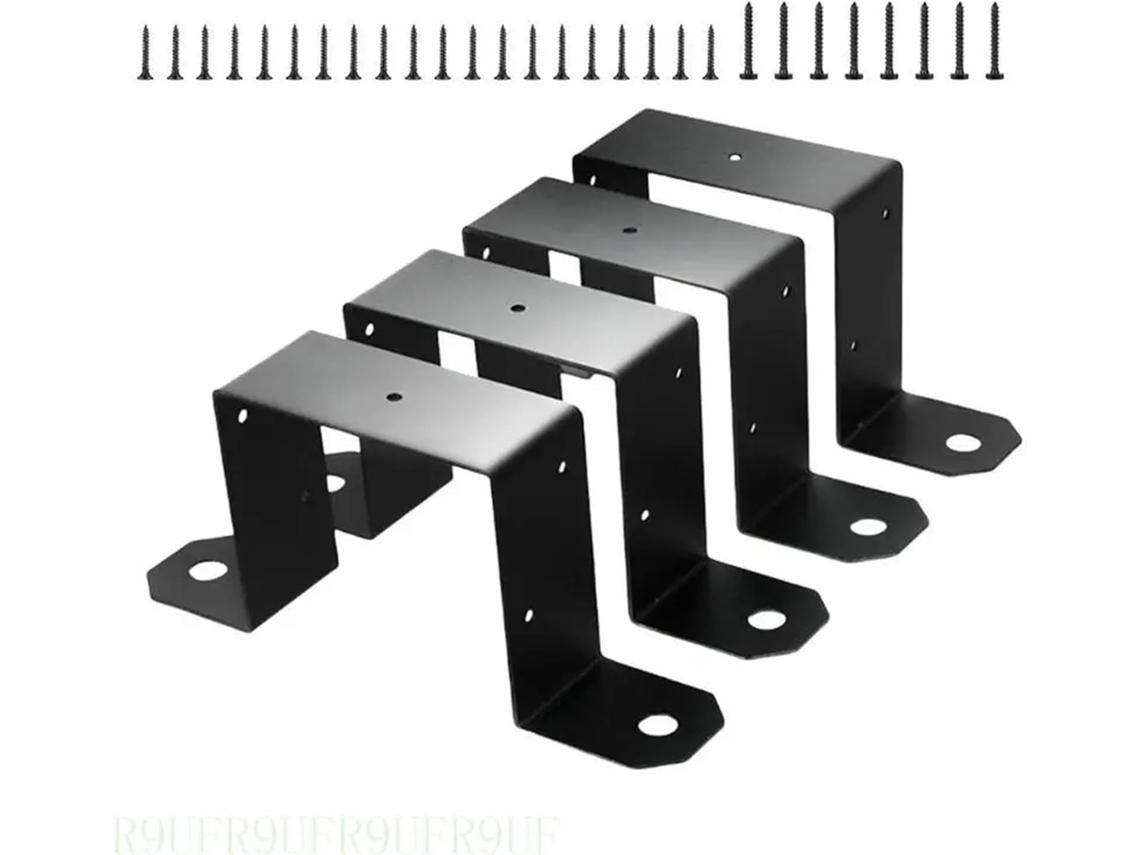 R9uf Conjunto De 4-suportes Montagem Para Gazebo Postes 4x4 Polegadas Com Revestimento Preto