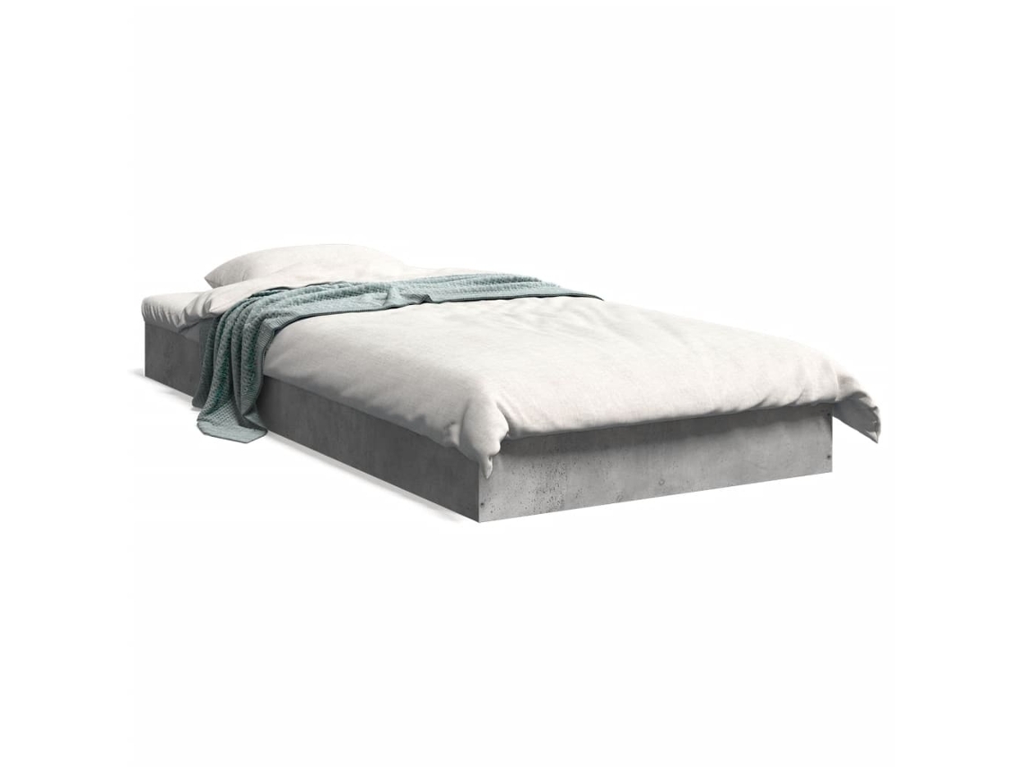 Bed Frame, Bed Frames Vidaxl Cinzeto Madeira Processada (75 X 190 Cm)