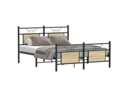Vidaxl Estrutura Cama S/ Colchão Derivados De Madeira Carvalho Sonoma