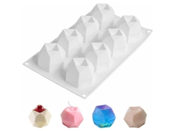 Molde De Silicona 3d 8 Em 1 Para Velas E Sabões Diy, Flexível E Reutilizável