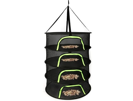 Rede De Secagem Suspensa De 4 Camadas Para Ervas, Carnes, Plantas, Vegetais E Frutas Cesto De Secagem Com Zíperes Secador De Ervas E Folhas Qjh