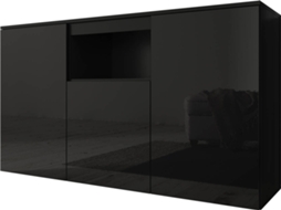 Aparador Nevada MÓVEIS BONITOS (Preto - 140x40x80 cm)