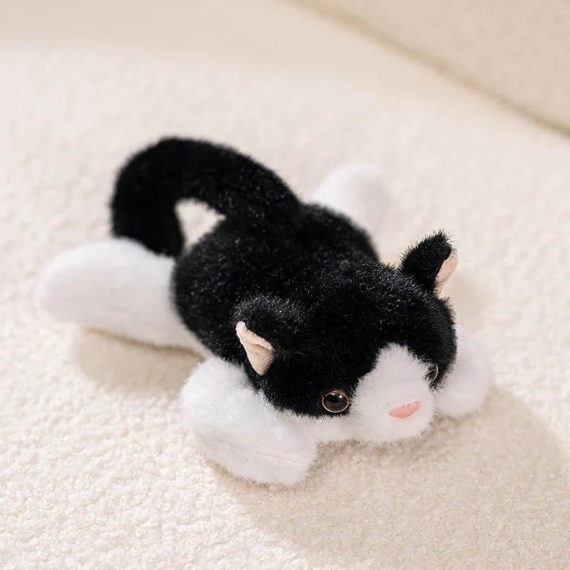 (Gato 17cm) Brinquedo de Pelúcia Macio em Formato de Gato com Design Animado, Simulação de Animal da Floresta