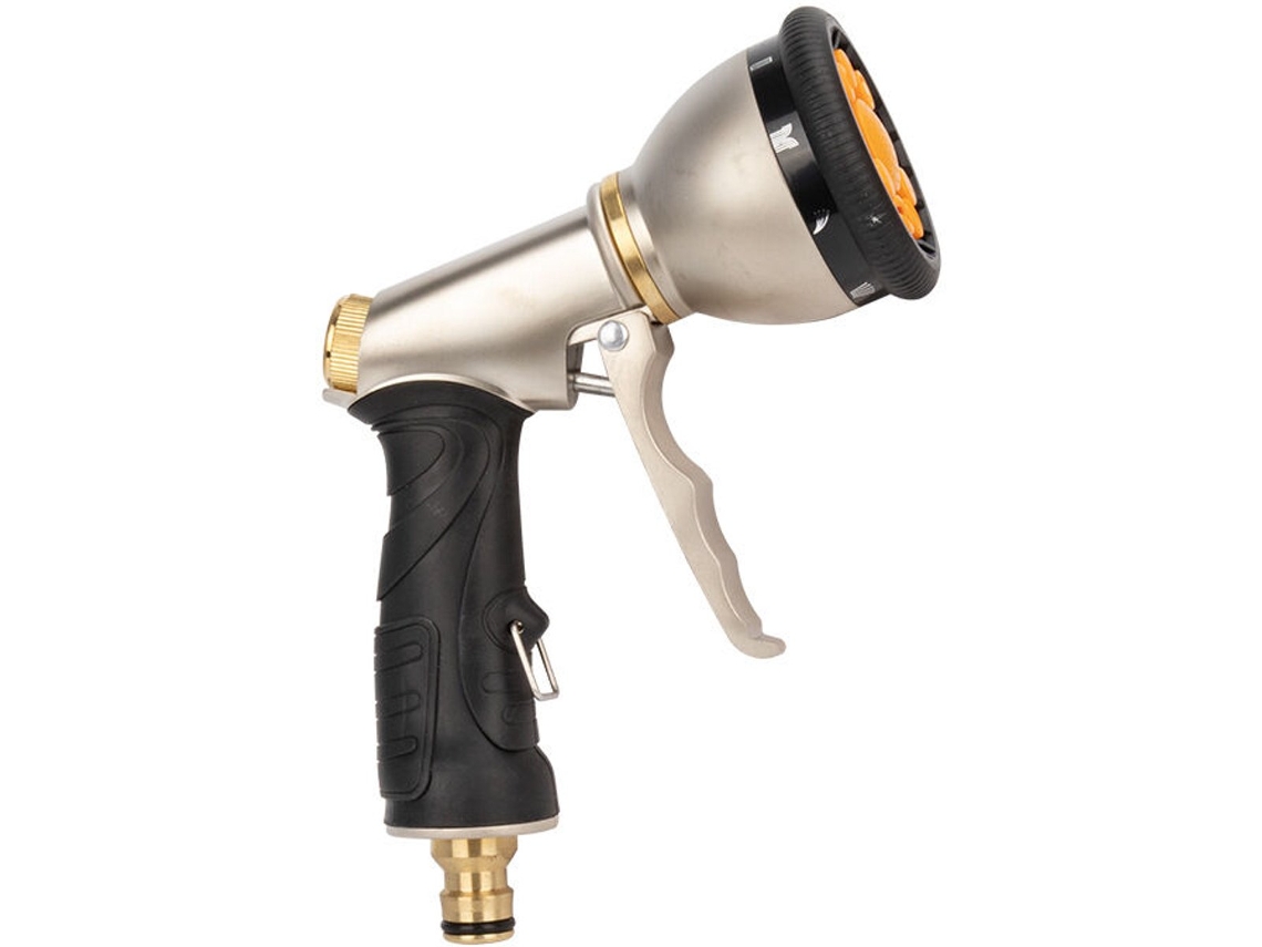 Pistola Rega Com 9 Modos De Pulverização, 4 Conectores Em Cobre Para Mangueiras De Jardim.