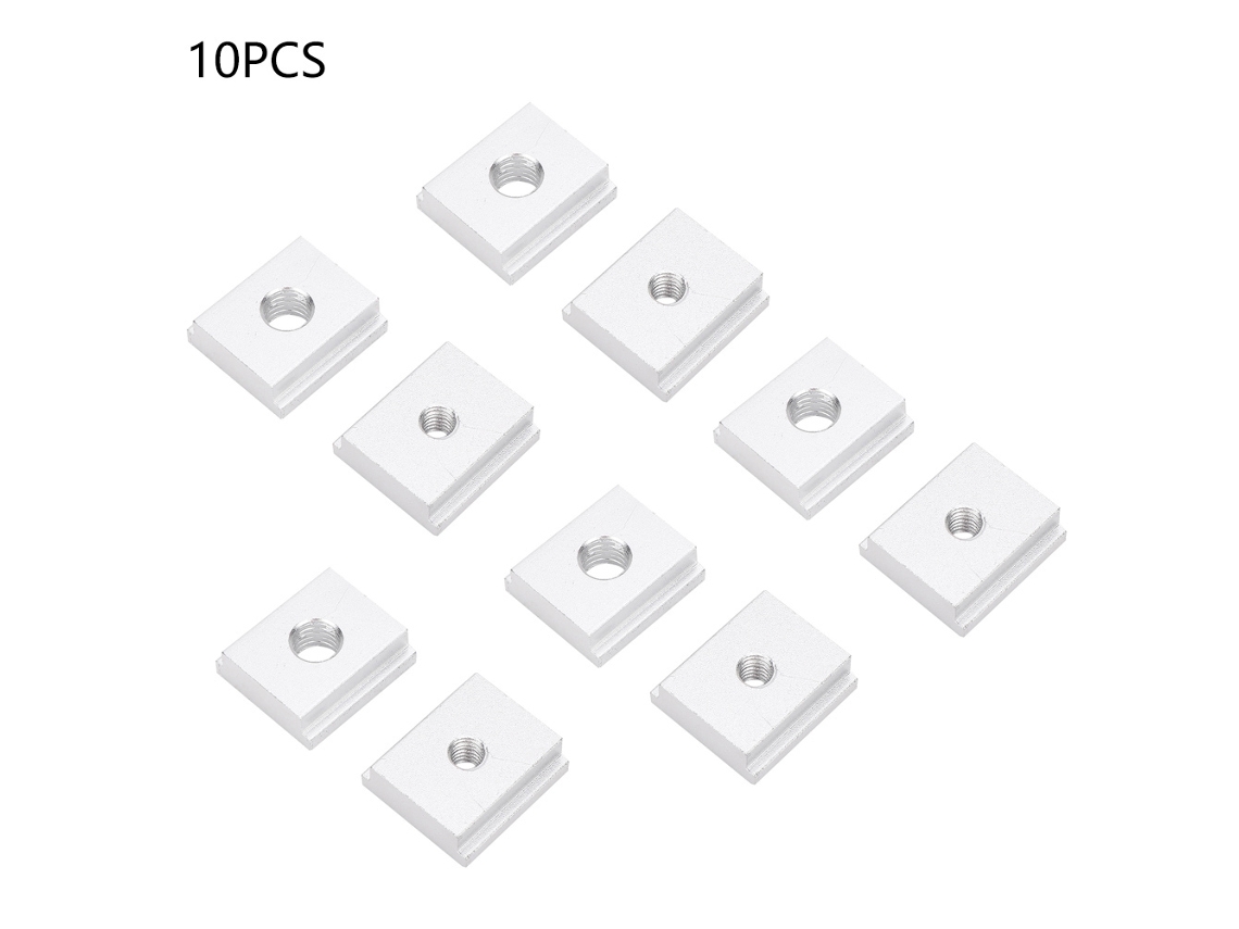 10 Peças De Bloco Deslizante Em Forma De T De Liga De Alumínio 25*23*8mm Rosca M6/m8 Para Ranura Deslizante 30/45 (m6)