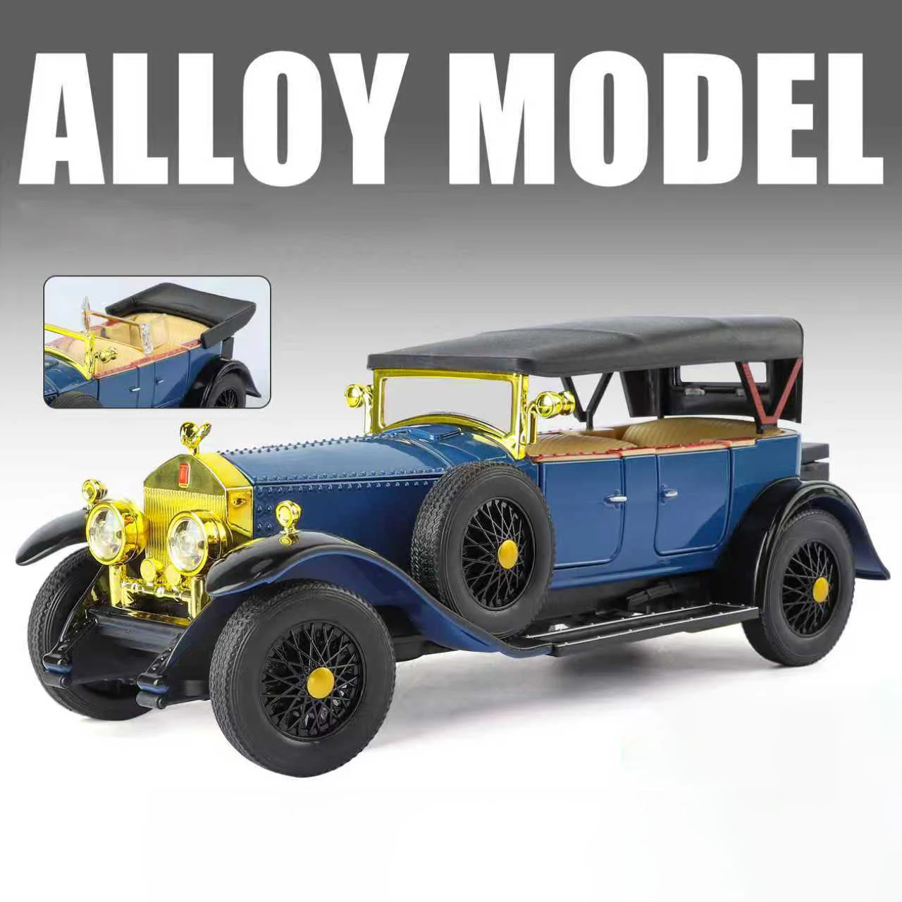 (azul) Miniatura De Carro Em Liga Metálica Na Escala 1:24 Com Efeitos Sonoros E Luminosos.