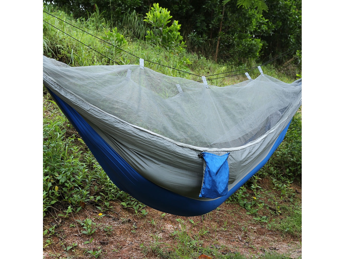 Hammock Camping com Mosquito Net Cinza Safira