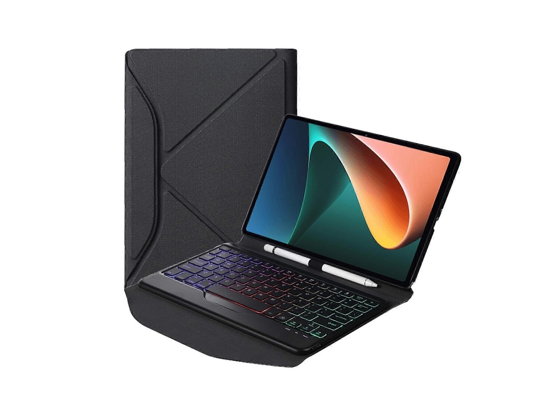Capa De Couro Com Teclado Bluetooth B0n5s Com Textura De Diamante E Retroiluminação, Com Suporte Triangular Traseiro, Para Xiaomi Pad 5 / 5 Pro.