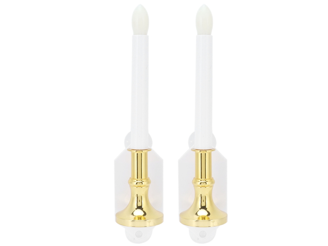 Luz de Vela Solar Sem Chama 2pcs IP65 para Decoração de Parede Casa Branco Quente S/MARCA