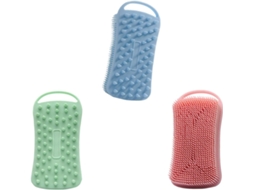 Conjunto De 3 Escovas Banho Esfoliantes Silicone, Escova De Chuveiro Dupla Face, Conjunto De Escovas Limpeza Para Pele E