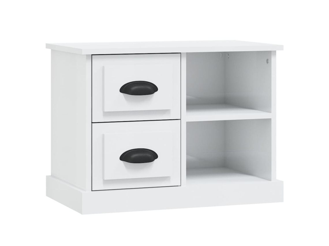 Mesa de Cabeceira 60x35,5x45 cm Branca Brilhante MAISON EXCLUSIVE