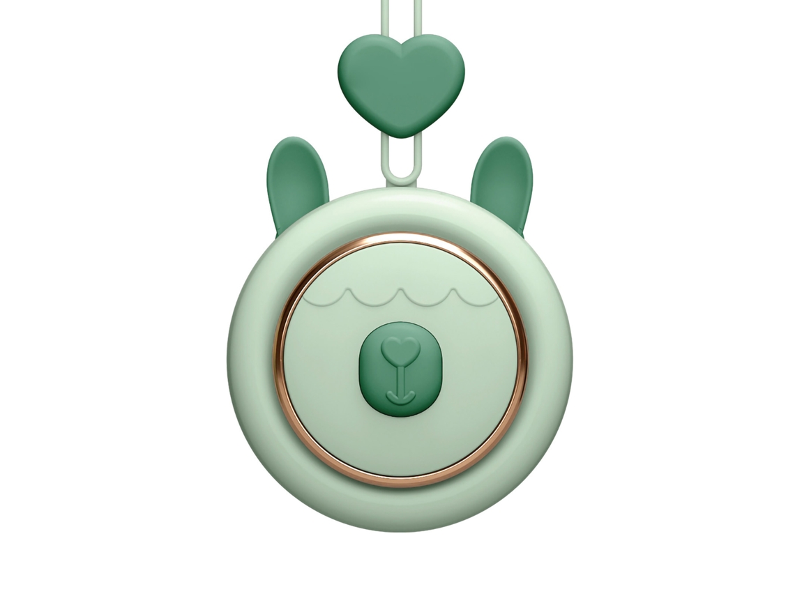 Ventilador de Pescoço Sem Lâmina Coelho Verde para Pets
