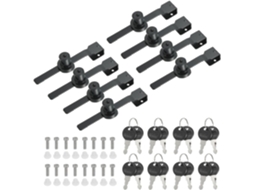 Fechadura De Correr Para Armário Vidro, Conjunto 8 Peças Com