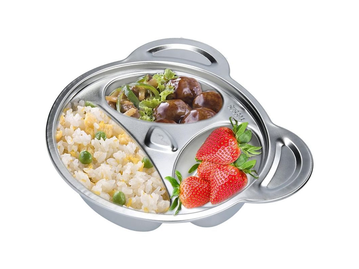 Plato De Acero Inoxidable Con 3 Secciones Forma De Panda Para Niños Ideal Para Comidas Y Meriendas