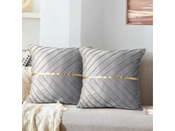 Capa De Almofada Decorativa De Veludo Cinza Dourado Para Sala De Estar 45 X 45 Cm Almofada De Sofá Almofada De Sofá Macia De Luxo Capa De Almofada Dec