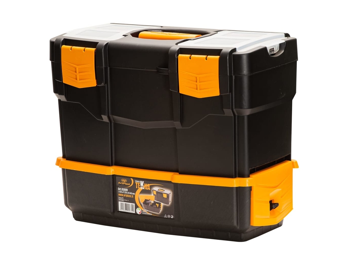 Conjunto 1 Tool Box, Tool Boxes Vidaxl Preto Polipropileno (420x220x340 Mm)