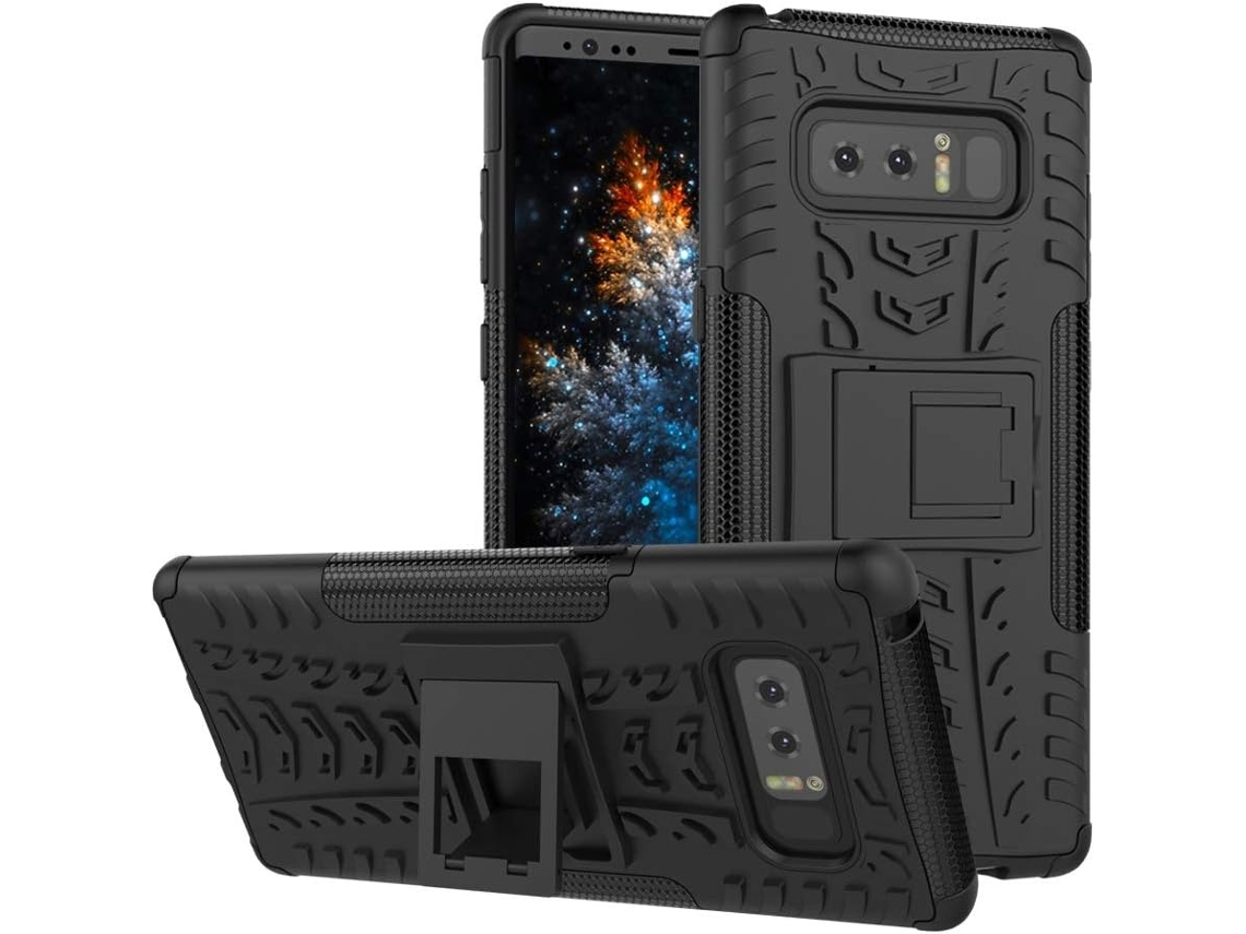Capa Com Anel E Suporte Antichoque Para Samsung Galaxy Note 8 Preta Elysve