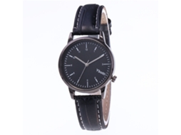 Reloj De Pulsera De Moda Empresarial Zhoulianfa Con Correa De Cuero Pu (mujer Correa Negra Dial Negro)