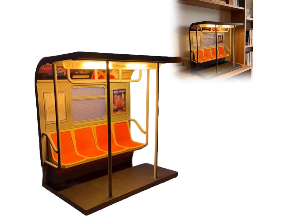 Luminária Do Metrô De Nova York – Inclui 3 Pôsteres Intercambiáveis Led 3d (1