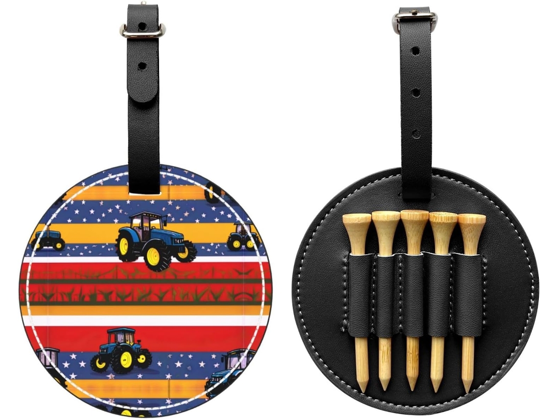 Bolsa para Tees de Golfe com Estampa de Trator Preto Fácil de Transportar e Mais Eficiente para Jogar Golfe.