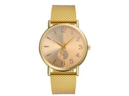 Reloj De Pulsera Vansvar Plástico Simple Unisex Cuadrante Redondo Oro