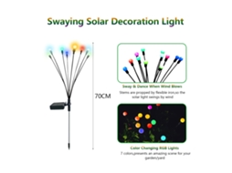 Luzes De Jardim Solar 8 Lâmpadas Luz Quente Decorativa