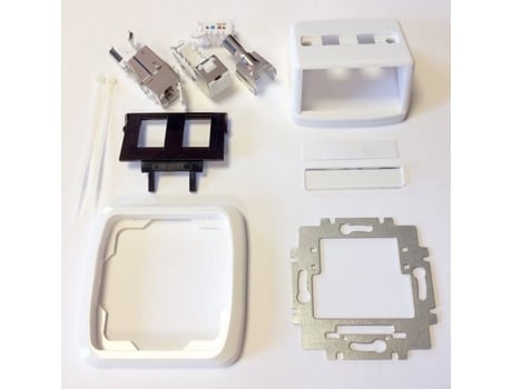 Conector de dados Datacom Abb Tango STP Cat6a 2xRJ45 Skey branco