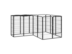 Vidaxl Parque P/ Cães C/ 14 Painéis 50x100 Cm Aço Revestido A Pó Preto