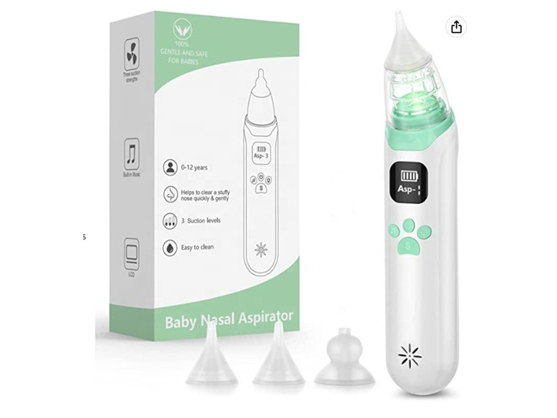 Aspirador Nasal Elétrico Para Bebé, 3 Níveis De Sucção, Silencioso, Removedor De Muco Nasal.
